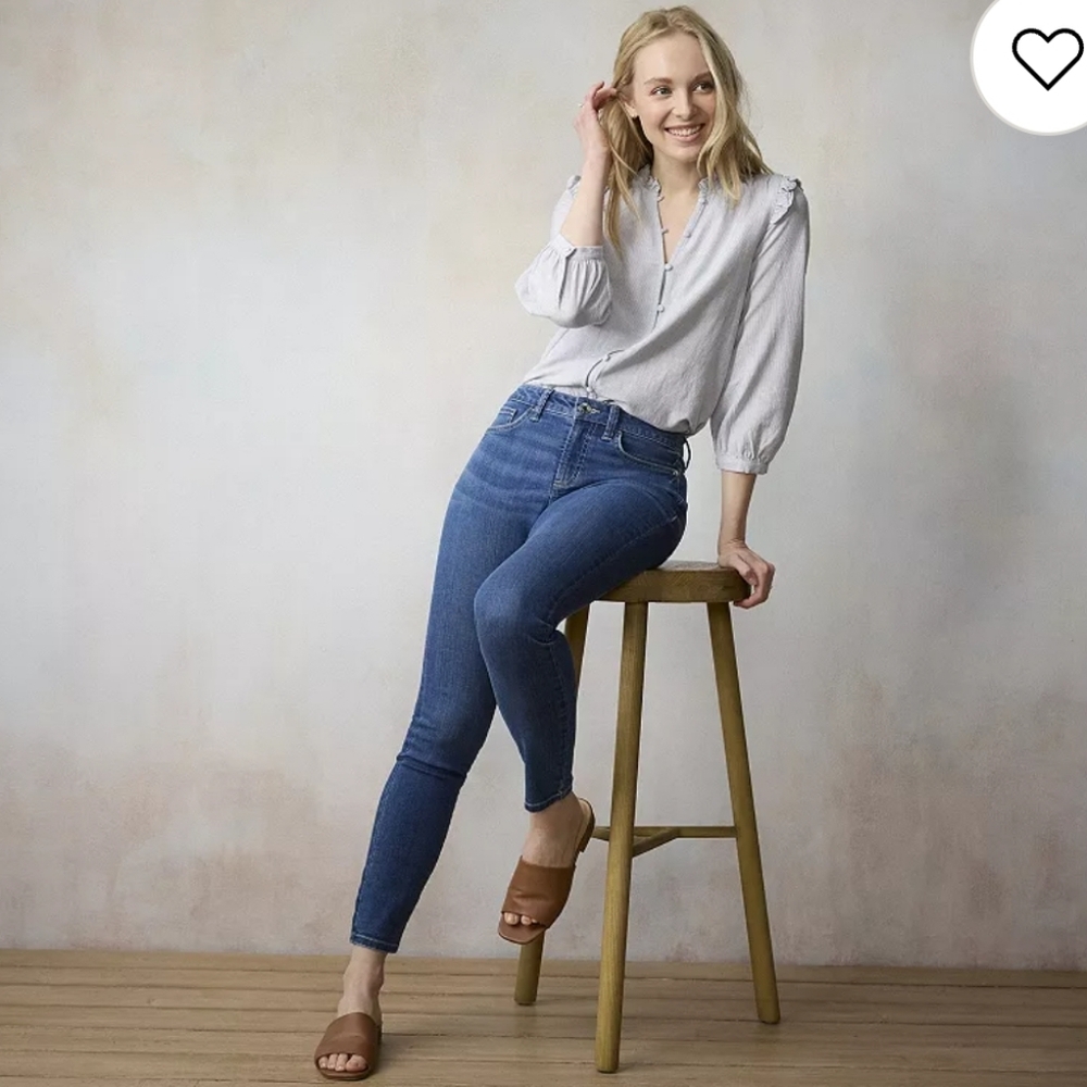 LC Lauren Conrad Blue Skinny Crop Jeans Women’s 4 Stretch Denim